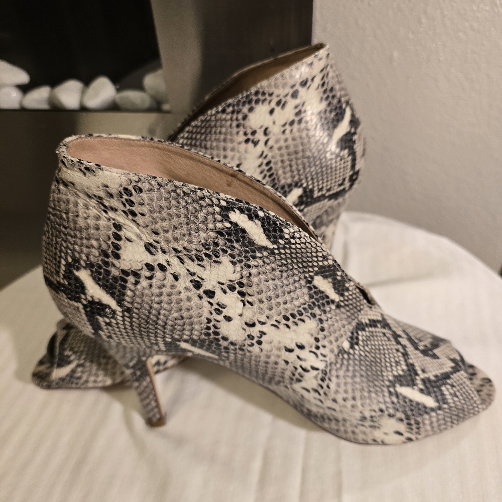 Halogen Snakeskin Heeled Boots